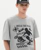 TRILLION Skateboard Pigment Graphic Short Sleeve T-Shirt (Light Gray)