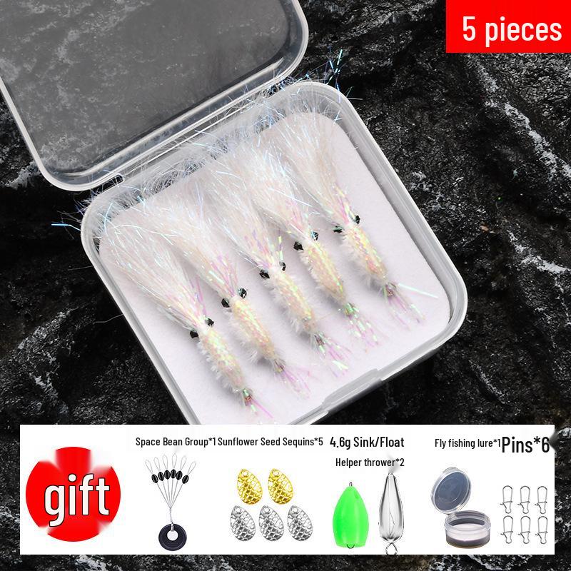 Ice Silk Shrimp Hook Fly Fishing Lure Set for Bass, Mackerel, and Aspius