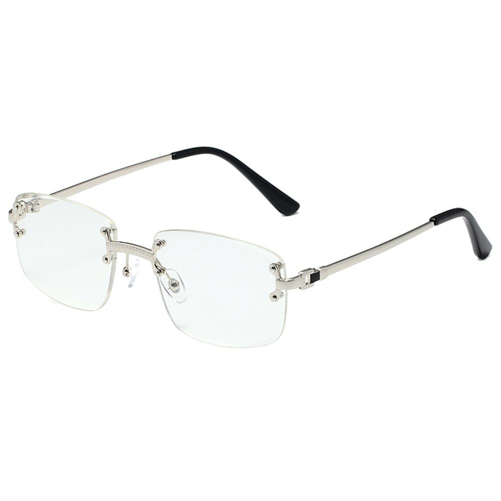 Vintage Fashion Rimless Sunglasses For Women Metal Rectangle Shades Gradient UV400 Summer Traveling Sun Glasses Eyewear