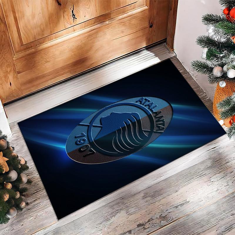 Atalanta FC Soccer Football Pattern Soft Area Rug Non Slip Indoor Floor Carpet Sports Decor Mat for Bedroom
