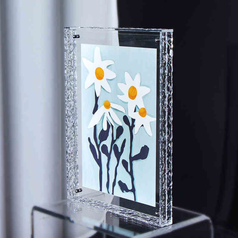 Floating Picture Frame Acrylic Frames for Wall Mounted Tabletop Standing Decorative Photo Frames Neon Translucent Hanging Frame