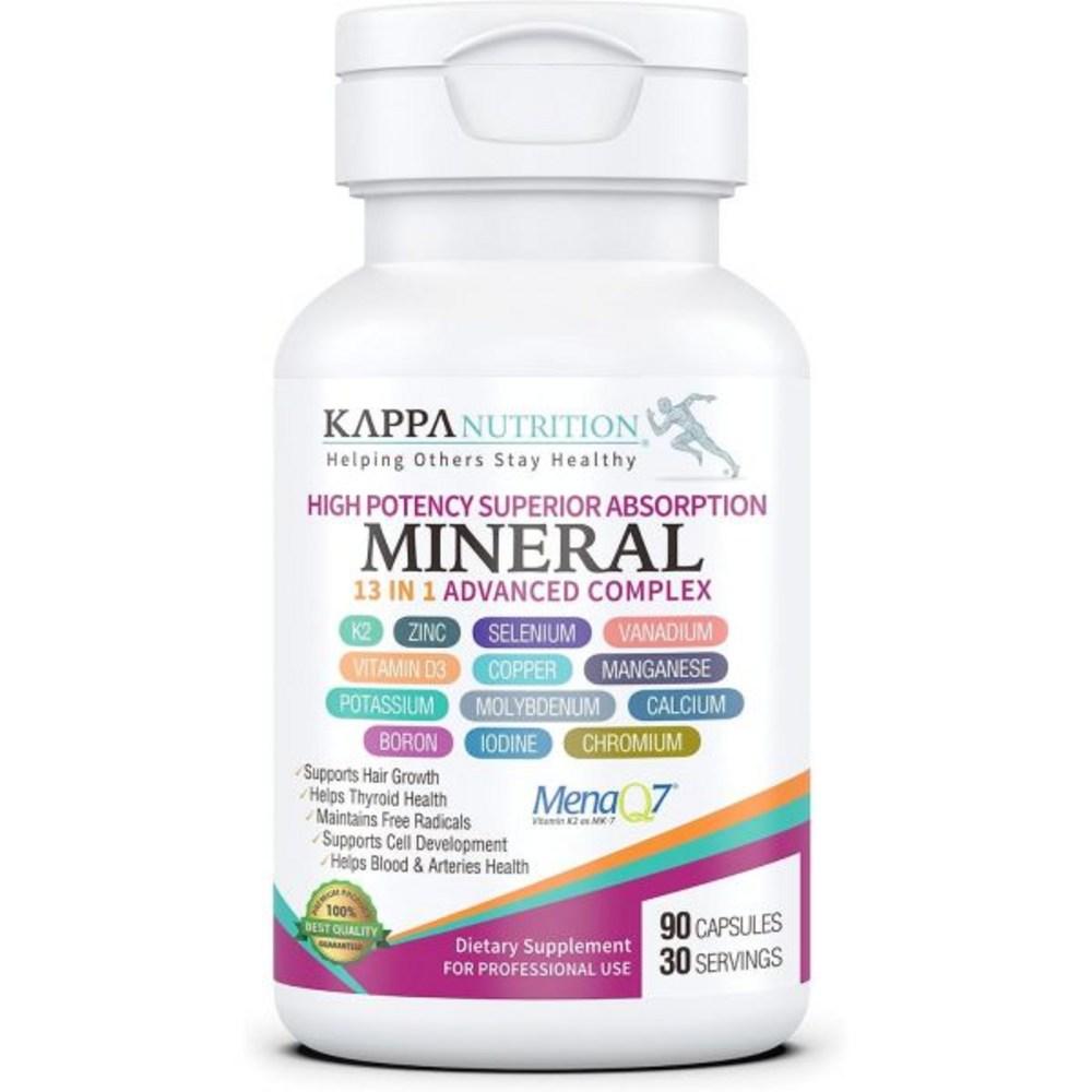 Selenium Kappa Nutrition (90 capsules Vitamin K2 D3 Zinc Vanadium Copper Manchuria Potassium Molybdenum Calcium | 90 capsules 1 pcs
