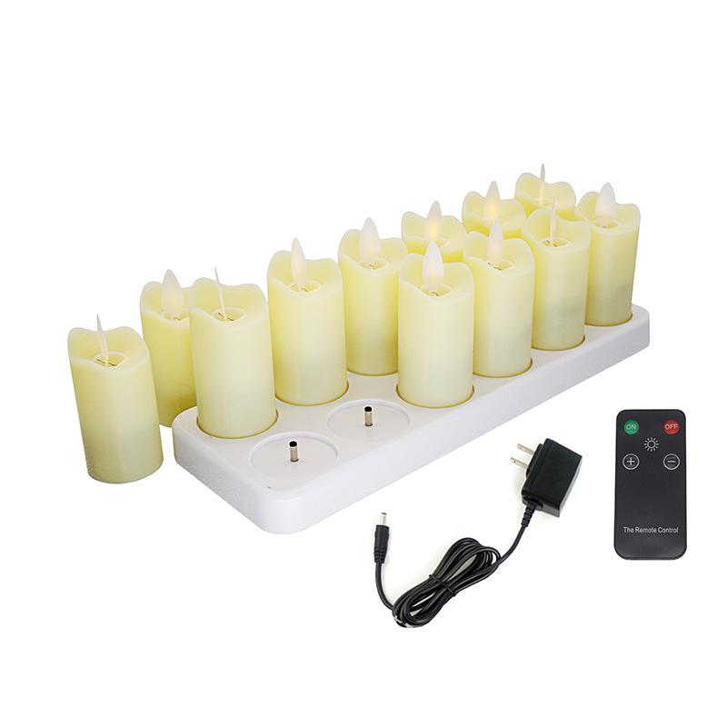 12-Pack Rechargeable LED Candles with Remote Control led Lamp Flameless Christmas Valentine Wedding Church Home Table Decoration