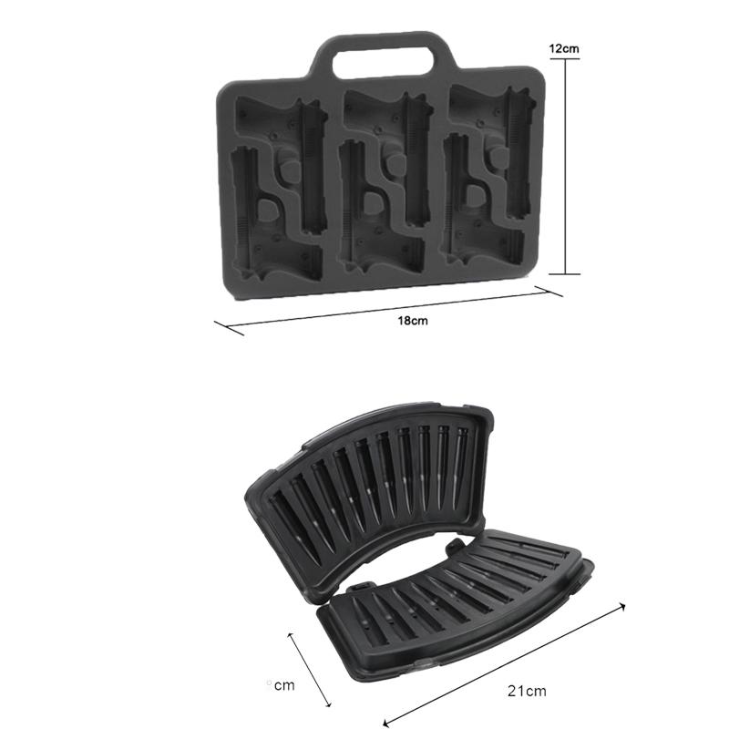 Plastic Ice Cube Mold 3D Crative Gun Bullet Grenade Shape Ice Mold DIY Household Use Summer Whiskey Wine Pudding Ice Cube Maker