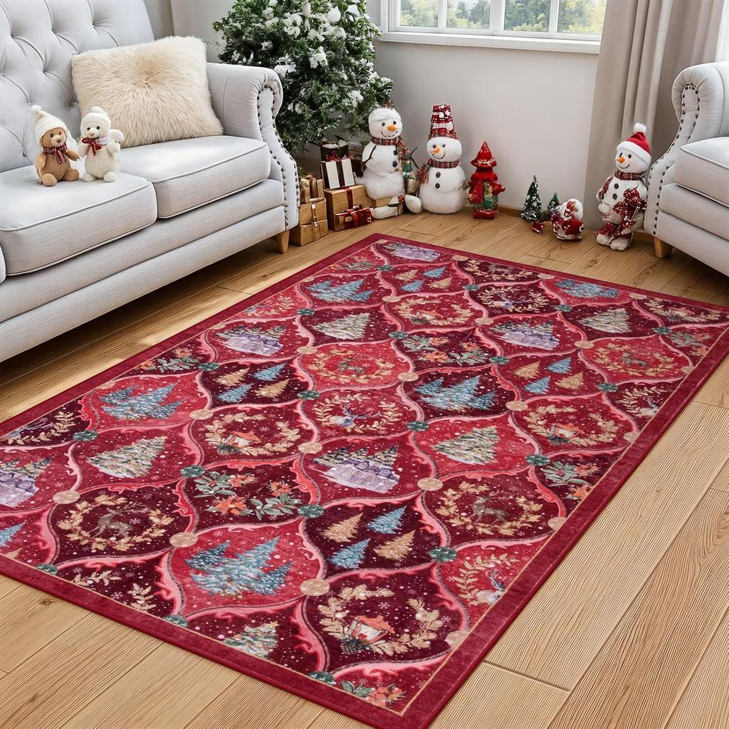 Teppich der Forest-Serie für Wohnzimmer, widerstandsfähig, pflegeleicht, Couchtischmatte, Schlafzimmer, Nachttisch