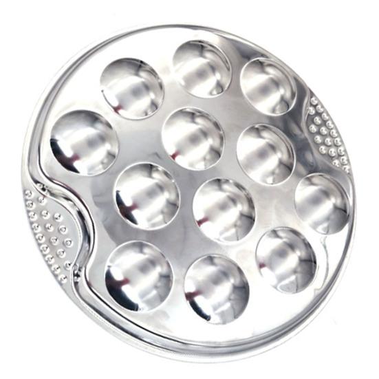 Escargot Plate 12-Holes Stainless Steel Snail Mushroom Escargot Baking Plate Dishes for Escargot