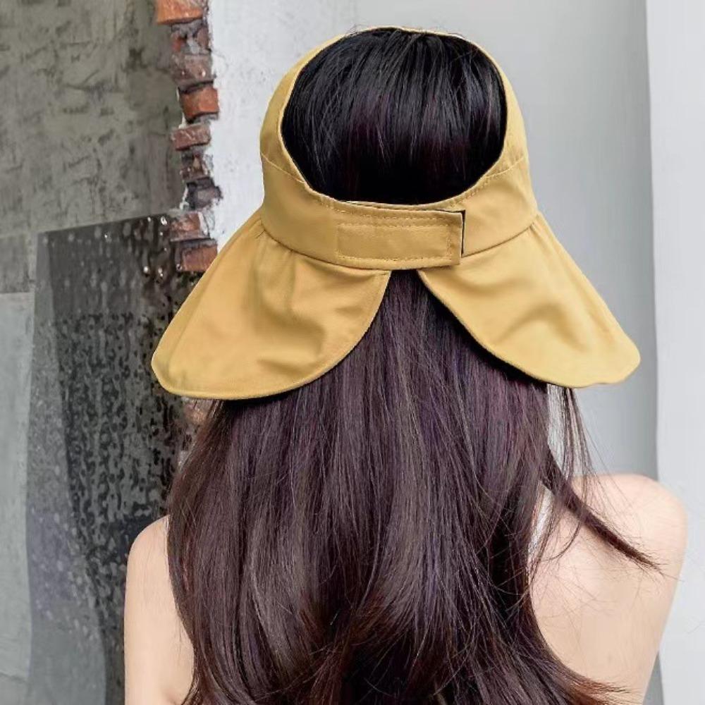 Sunscreen Black Vinyl Sunshade Hat UV Protection Empty Top Hats Sun Protection Cap  Beach