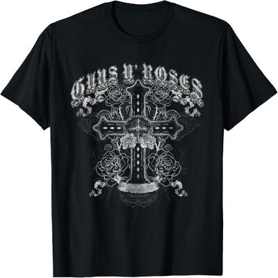 Guns N' Roses Official Vintage White Cross T-Shirt