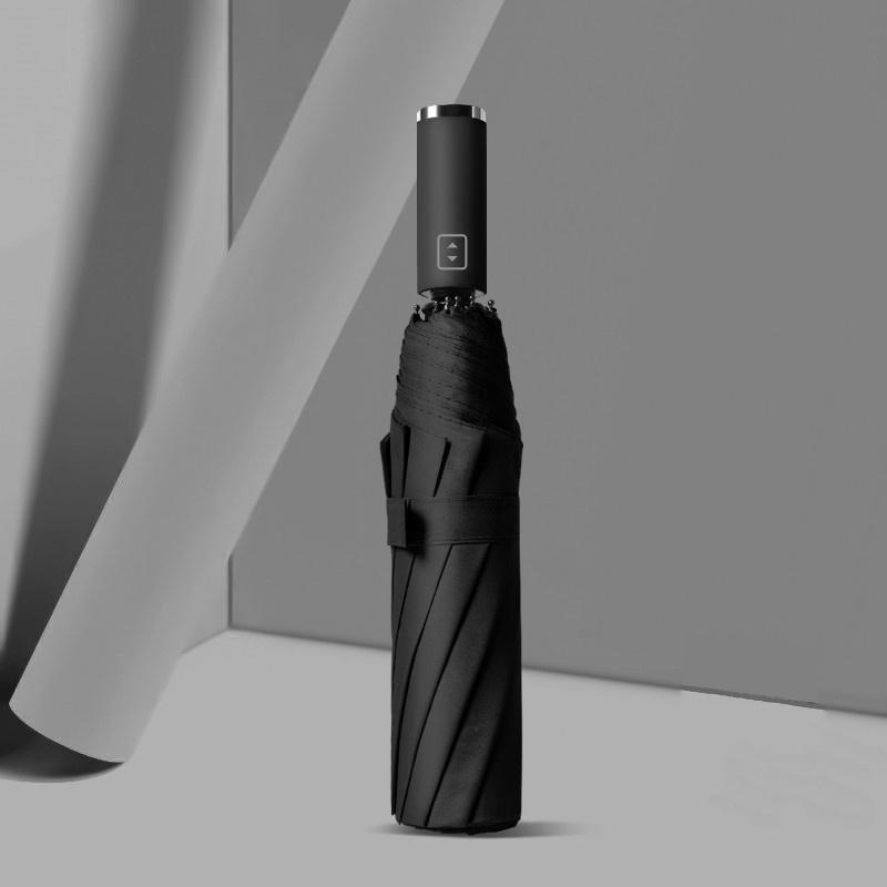 Large Size Foldable Strong Windproof Travel Umbrella, 10-Bone 3-Folding Rain Storm Umbrella for Men & Women, Ideal for Family