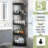 Miling 5-Tier Corner Bathroom Storage Shelf with Wheels