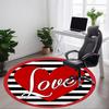 1pc Love Heart Print Chair Carpet for Office, Non-slip, Soft and Durable Office Rug for  Decoration, Perfect for Office Yy260105052