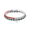Jbans Classic Green Cut Agate 655 Point String 680Or Surgical Steel Chain Bracelet Set (C2101-Se188_Or)