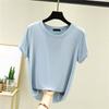 Round Neck Short Sleeved T-shirt For Women's Summer Thin Worn As A Base And Half Sleeved Top Inside