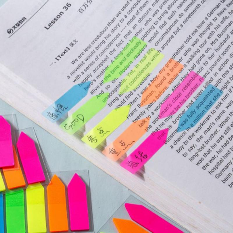 100 listů Arrow Shape Fluorescenční papír Samolepicí poznámkový blok Samolepící poznámkové bloky