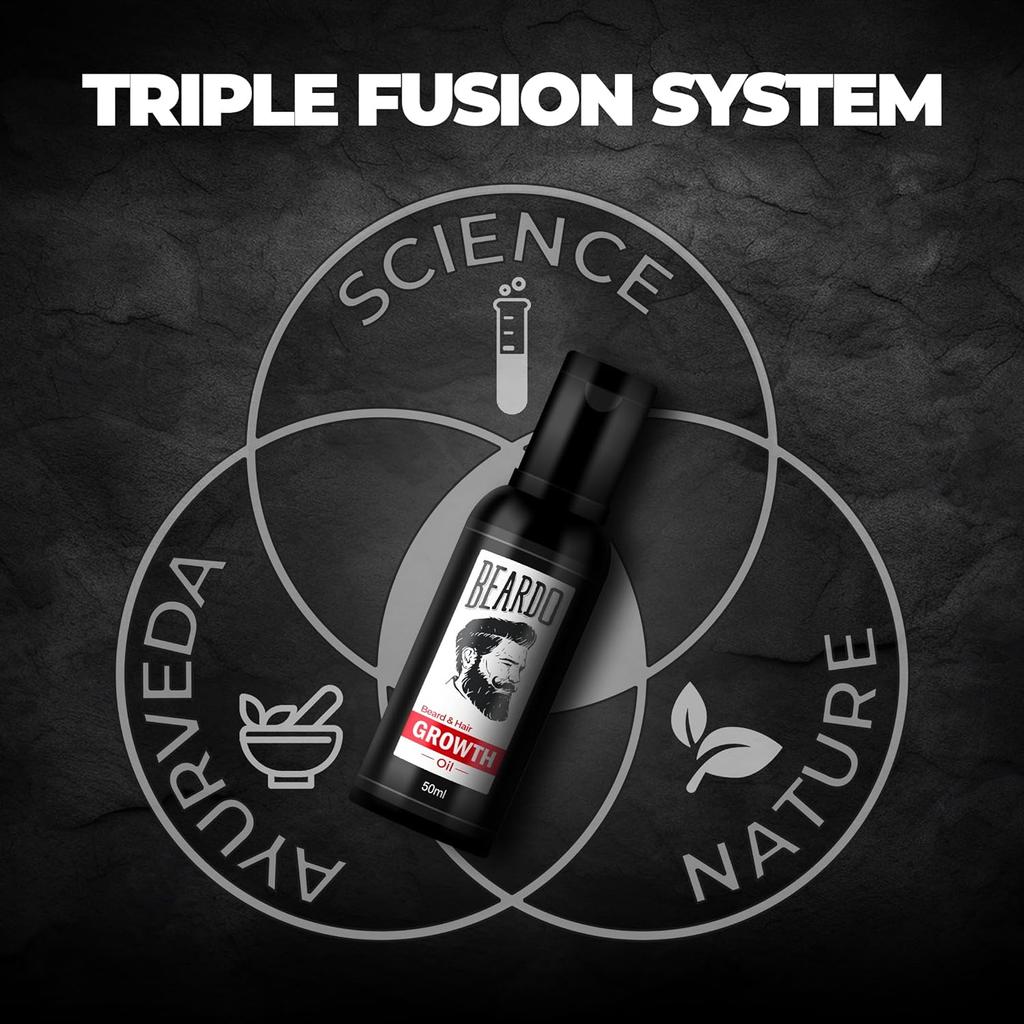 Beardo Beard And Hair Growth Oil 50 Ml For Thicker Fuller Beard Smooth Frizz Free Care For Patchy Uneven Beard