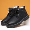 Cotton Shoes for Men In Winter   Warm and Thick Men's Wool Outdoor Snow Boots High Cut Cotton Leather Shoes