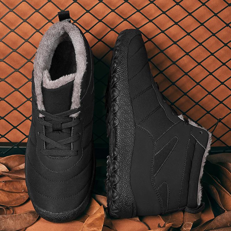 39-48 Zimní pánské outdoorové boty s vysokým svrškem a plusovým sametem, velká velikost, turistické boty plus teplá turistická obuv s kožešinou