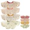 [GoUseGo] Baby Bibs, Set of 4, Reversible, 6-Layer Gauze, 360-Degree Bib, Flower Petal Design, for Girls and Boys, Newborn Size