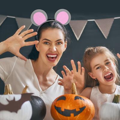 3pcs Mouse Costume Set Mouse Ears Headband Nose Tail Bow Tie For Adult Women Halloween Costume Accessories Party Dress Up