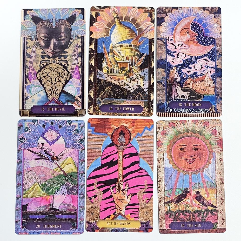 Pachetul de Tarot The Zerner-Farber cu Dublă Gravură, 78 de Cărți de Tarot cu Artă Colaj, Instrument Spiritual de Divinație în Cutie Rigidă 10.5*6cm