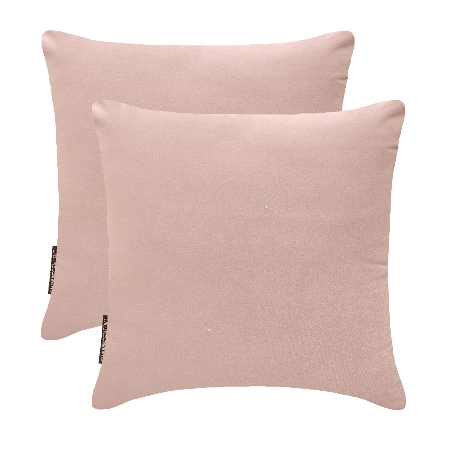 Pastel Peach Luxury Throw Pillow Covers | Pack of 2 Modern Plain Velvet Cushion Cover | Solid Color Pillowcases - Pastel Peach Velvet 12  x 12  (Pack of 2) розовый