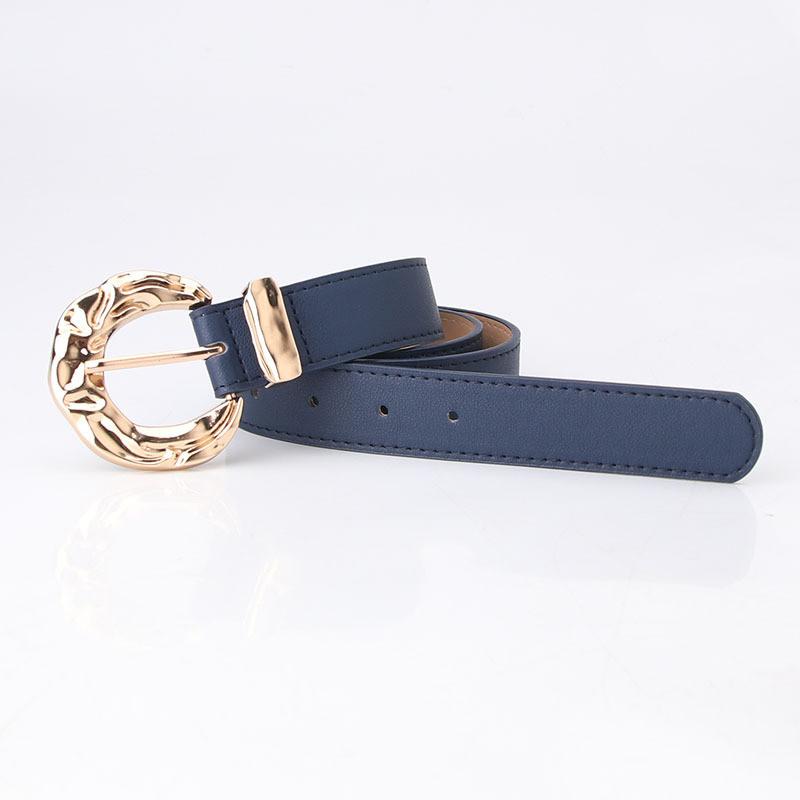 Fashion Womens Pu Belt With Metal Buckle For Casual And Office Wear