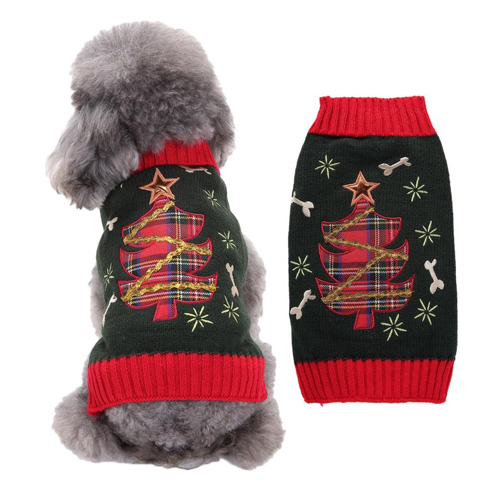Pet Clothes Small and Medium Sized Dog VIP Teddy New Santa Claus Pet Knitted Sweater Dog Clothes