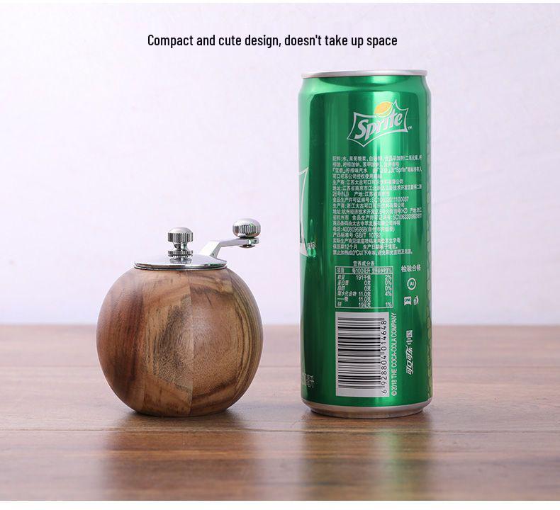 Adjustable Hand-Cranked Wooden Pepper Grinder for Freshly Ground Black and Sichuan Peppercorns