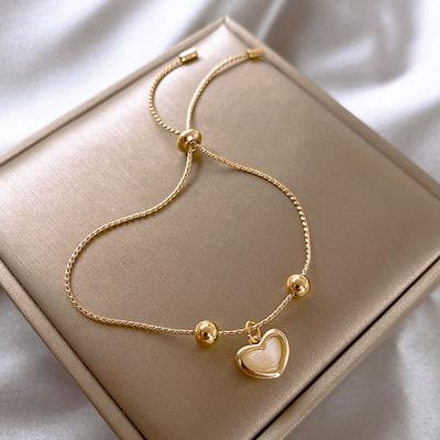 Fashion Love Heart Pendant Bracelet for Women Trendy Gold Color Adjustable Bracelets Jewelry Gift for Girl