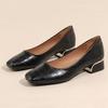 New Women Fashion Pumps High OL Basic Model Stone Pattern High Heels Shoes Ladies Square Toe Leather Casual Boat Shoes
