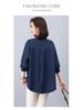 Women's European Style Denim Shirt Jacket, Spring/Autumn 2024, Plus Size, Loose Fit, Mid-Aged Mom Top.