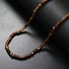Coconut Shell Wood Bead Necklace with Natural Stone Bohemian Ethnic Unisex