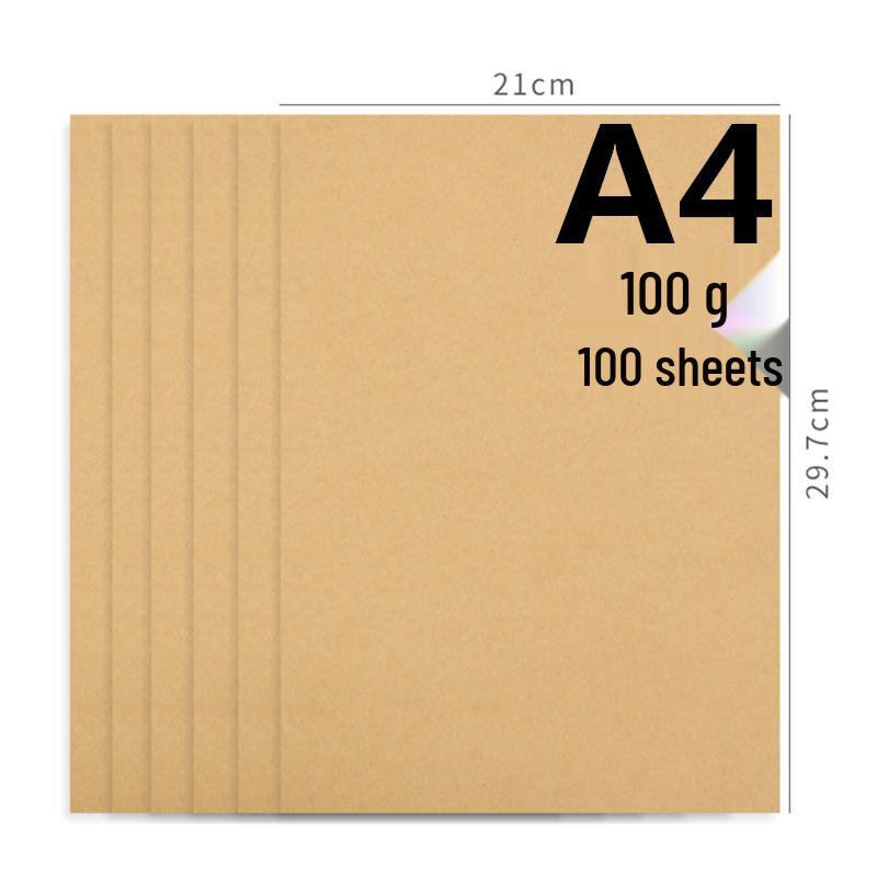 100 Sheets Yellow A4 Kraft Paper Covers: 150g Thick Cardstock, Acid-Free Wood Pulp