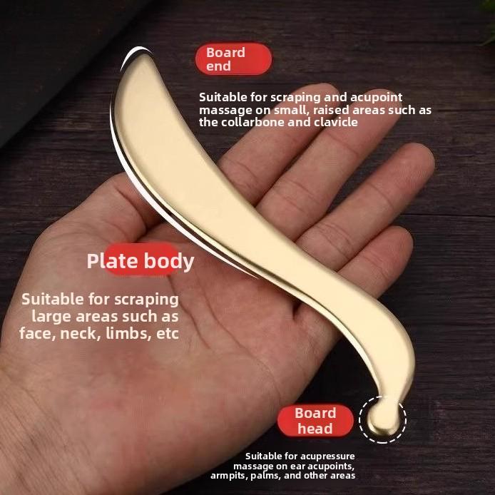Pure Brass Scraping Board for Facial Beauty Massage Specifically Designed for Scraping Around The Eyes and Ear Acupoints