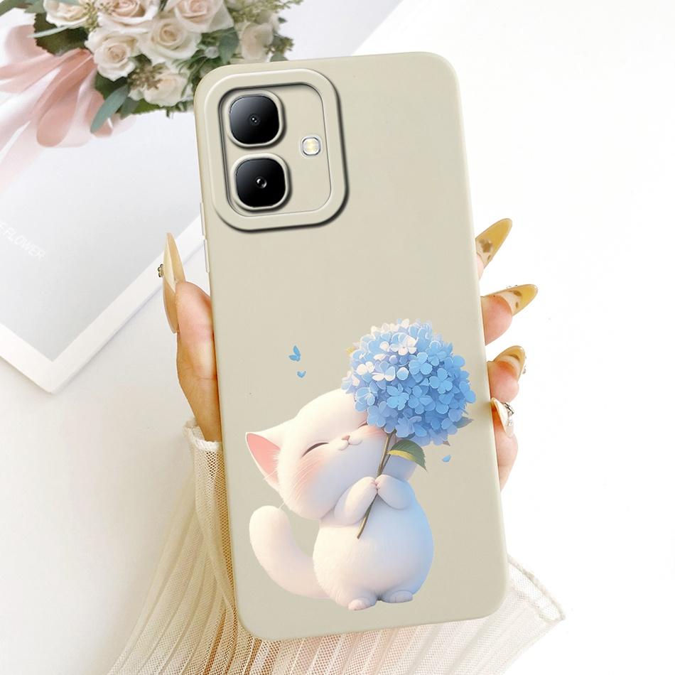 For Infinix Smart 20 2026 Cute Cat Flower Cartoon Phone Case For Infinix Smart20 X6840 X6840B Soft Silicone Covers Bumpers