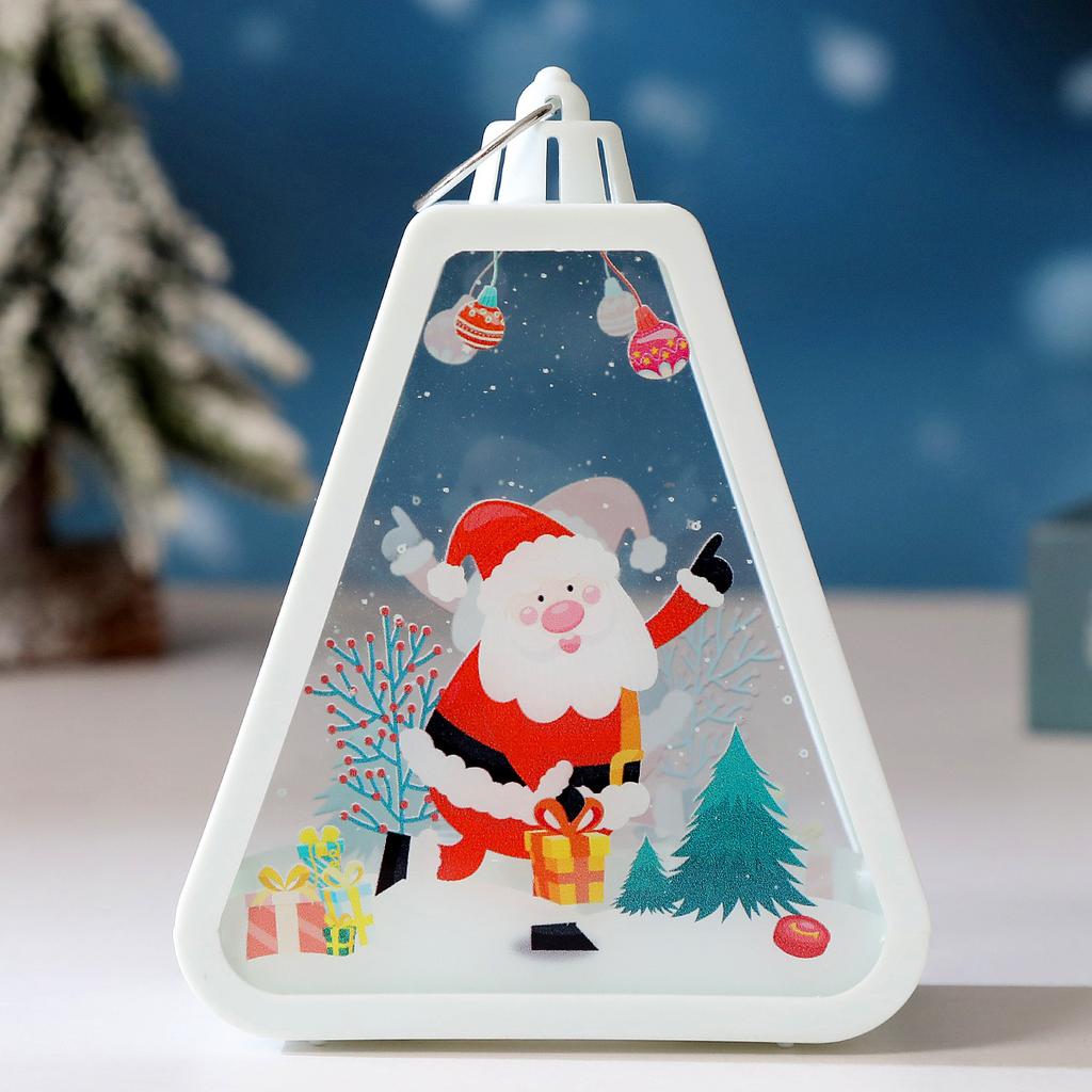 13cm/5.12in Christmas Night Light Plastics Lamp Box Old Man Snowman Sleigh Tree Peripherals Bedroom Desktop Decoration Gift Toys
