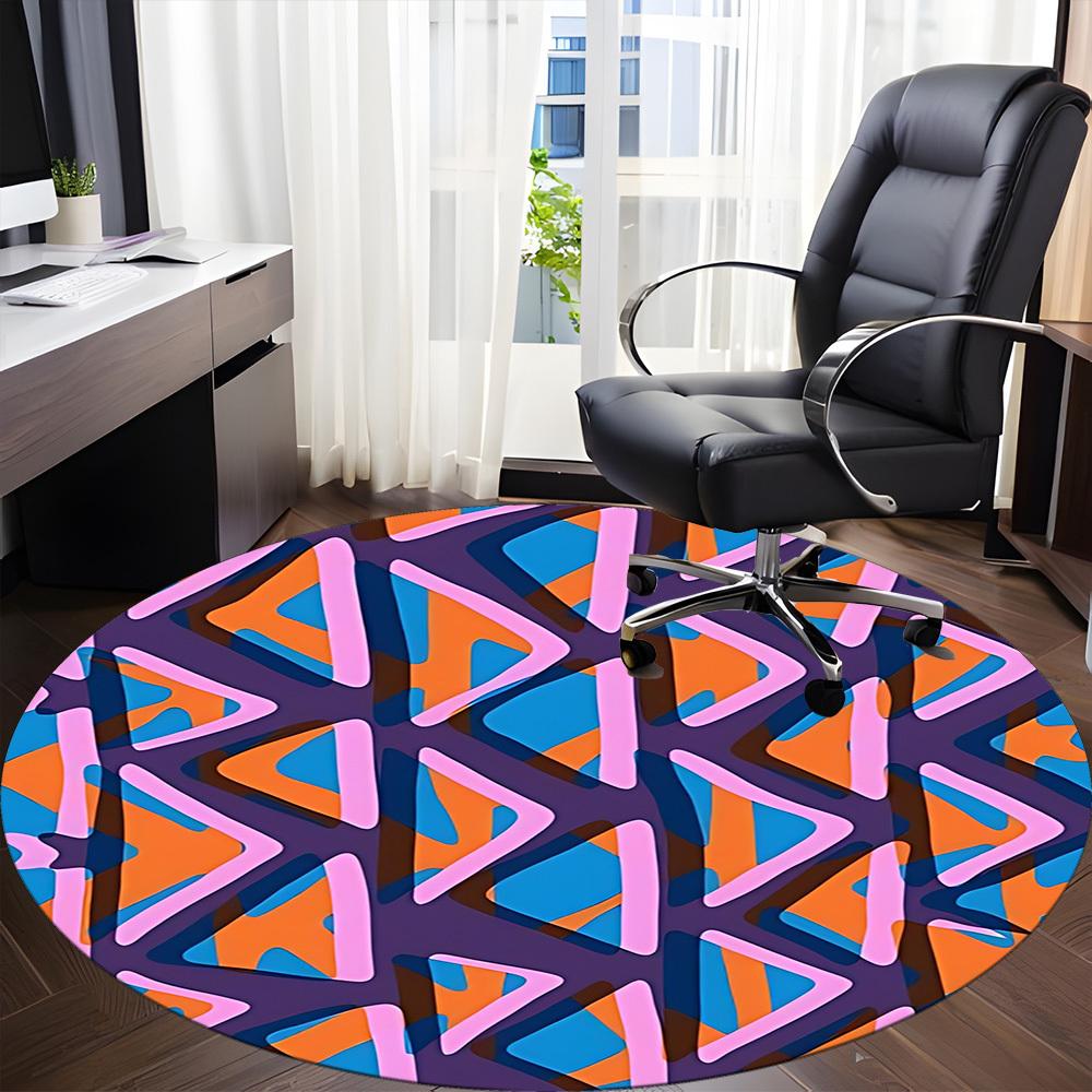 1 Stück Runder Teppich mit abstraktem Muster für das Büro, rutschfest, weich und langlebig, für die Innendekoration, perfekt für das Büro, schöne Dekoration yy26031