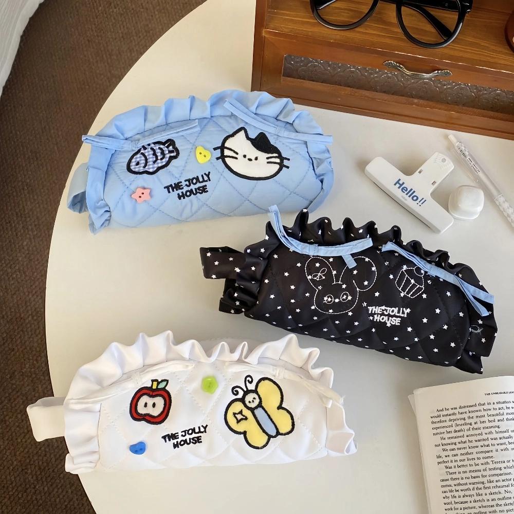 Cat Bee Rabbit Cartoon Pencil Case Large Capacity Stationery Storage Bag Makeup Bag  Student