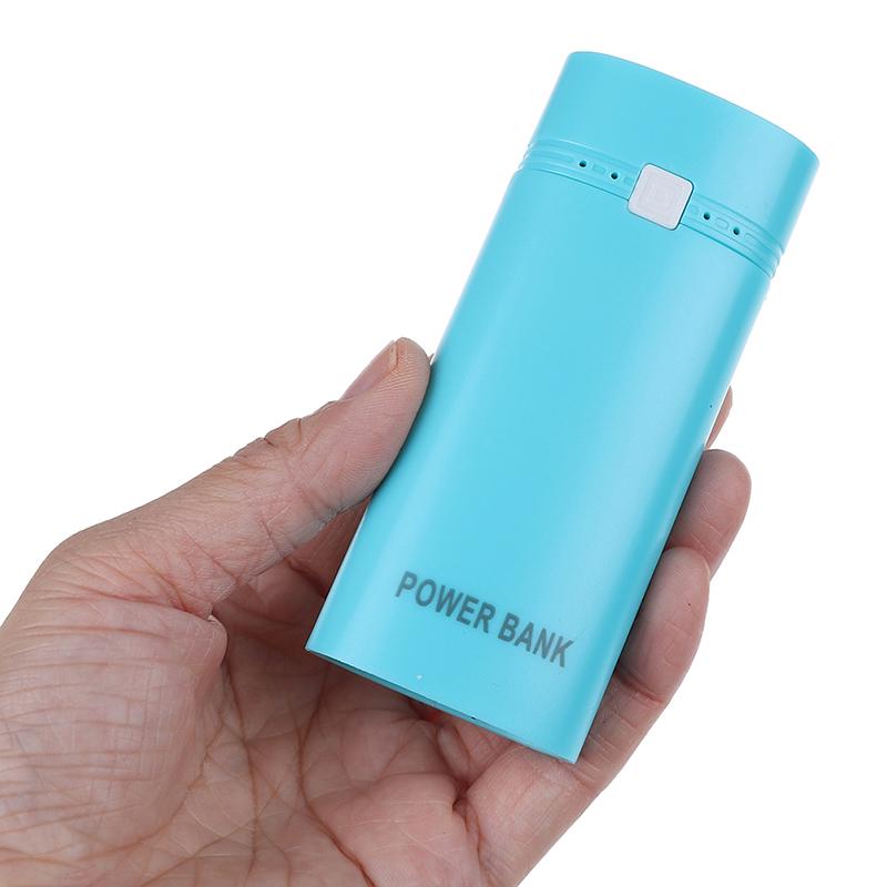 2x 18650 USB Mobile Power Bank Battery Charger Box Case with flashnight