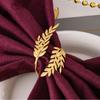 Gold Wheat Napkin Rings Metal Leaf Napkin Holder For Harvest Festival Fall Christmas Thanksgiving Dinner Table Decoration