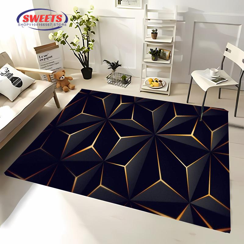 3D HD Visual Abstract Art Carpet for Living Room Bedroom Hallway Long Strip Anti-slip Soft Area Rug Sofa Doormat Home Decor Mat