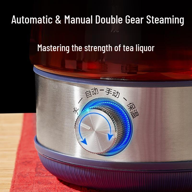 Elektrická skleněná konvice na černý čaj s parním ohřevem - Automatická konvice s rozprašovačem pro zdravé vaření pro domácnost a kancelář
