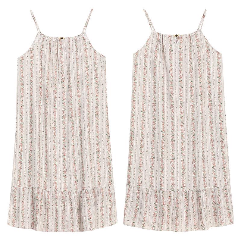 Spring/Summer Women's Printed Camisole Nightgown - Casual, Sexy Dress with Adjustable Straps