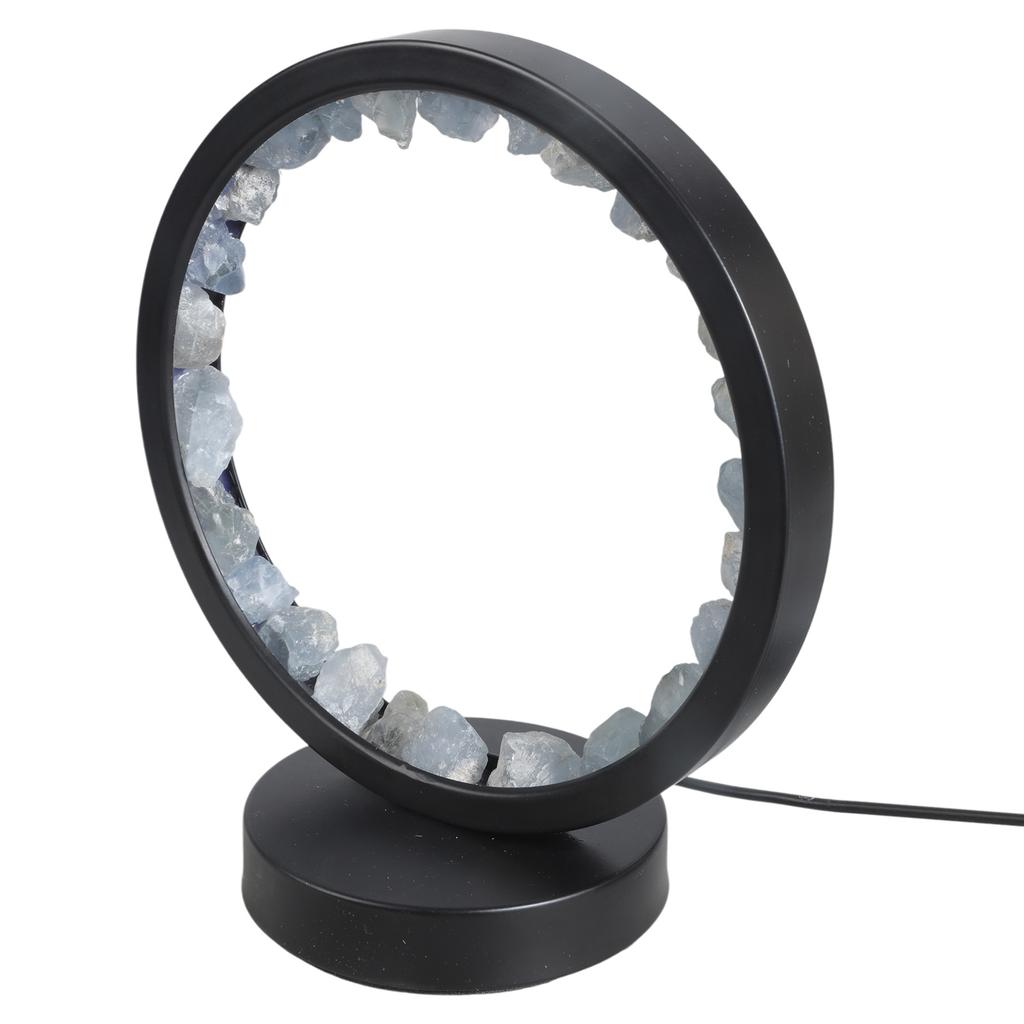 USB-betriebenes Amethyst Heilstein LED-Nachtlicht mit solidem Sockel für Schlafzimmeratmosphären für Schlafzimmer Wohnzimmer