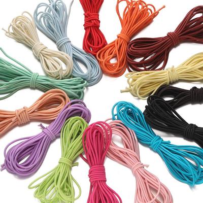 Nylon Colorful High-Elastic Round Rubber Band Elastic Cord Set 2mm*2m 15PCS