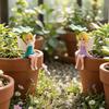 Yousheng 4 Pcs Miniature Fairy Figurines, Tiny Winged Elf Lotus Leaf Statue for DIY Fairy Garden, Flower Pot, Bonsai, Micro Landscapes, Craft