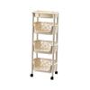 Small Beige 4-Tier Divided with Wheels