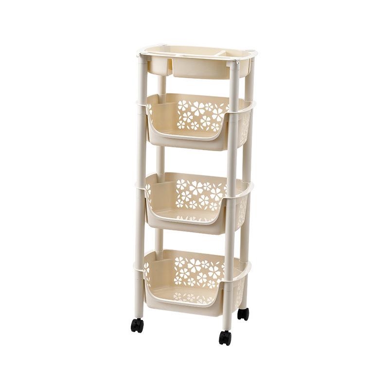 Movable Kitchen Storage Rack for Vegetables, Fruits, Spices, and Jars