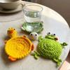 Hand Woven Knitted Cup Mat Funny Animal Drink Coaster Creative Water Cup Mat  Gift
