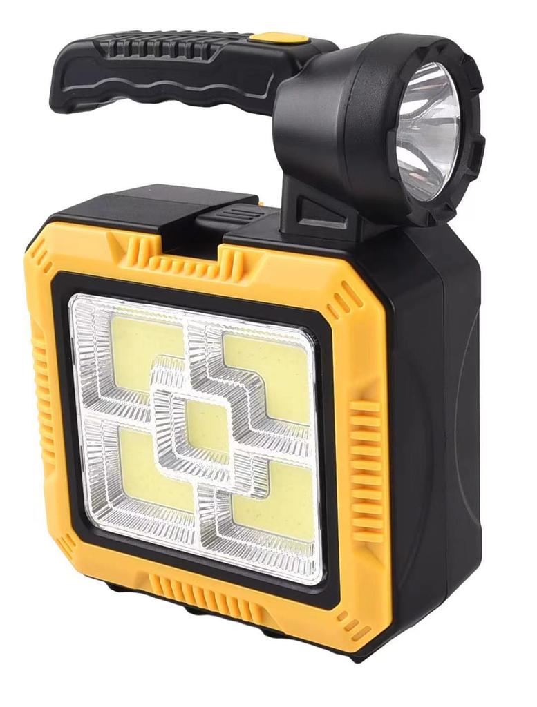 Portable Solar LED Spotlight with Integrated Tool Kit - High-Brightness, Rechargeable Emergency Light for Outdoor Use